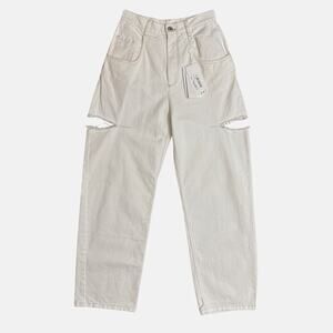 MAISON MARGIELA White Denim Jeans with Slash Detail size EU 42 Women's US 6 NWT